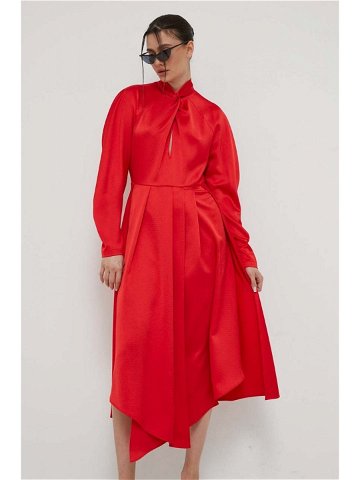 Šaty HUGO červená barva maxi