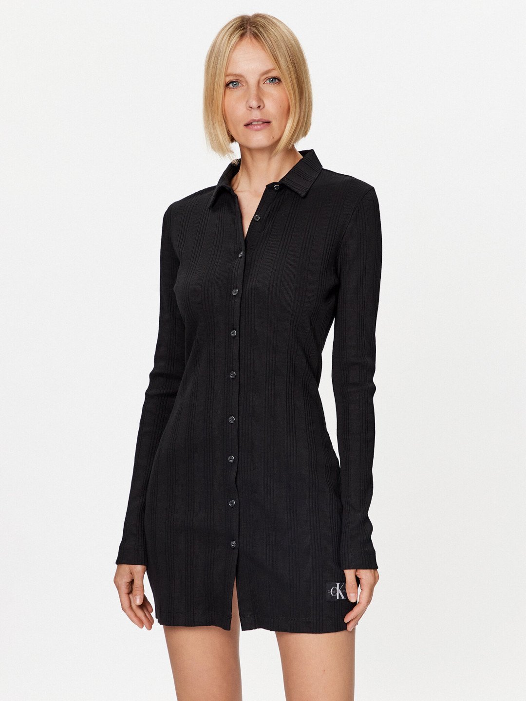 Calvin Klein Jeans Košilové šaty J20J221644 Černá Slim Fit
