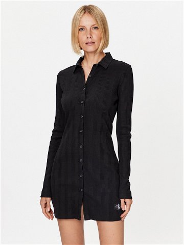 Calvin Klein Jeans Košilové šaty J20J221644 Černá Slim Fit