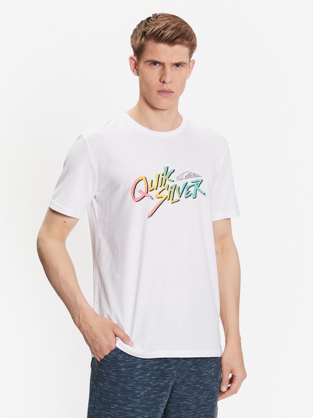 Quiksilver T-Shirt Signature Move EQYZT07223 Bílá Regular Fit