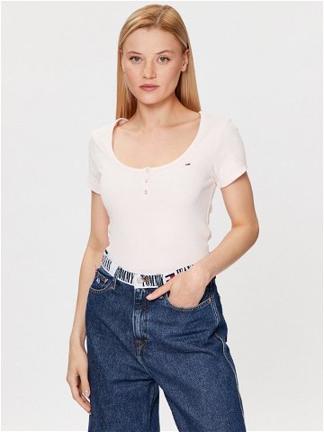 Tommy Jeans T-Shirt DW0DW16107 Růžová Regular Fit