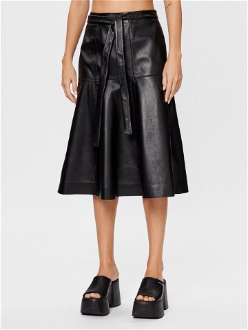 Calvin Klein Kožená sukně K20K205820 Černá Regular Fit