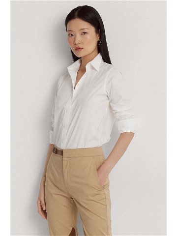 Košile Lauren Ralph Lauren dámská bílá barva regular s klasickým límcem 200684553001