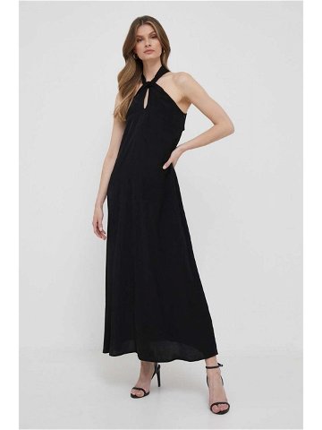 Šaty Sisley černá barva maxi oversize