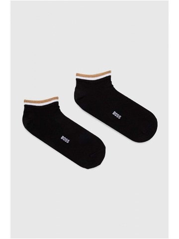 Ponožky BOSS 2-pack pánské černá barva