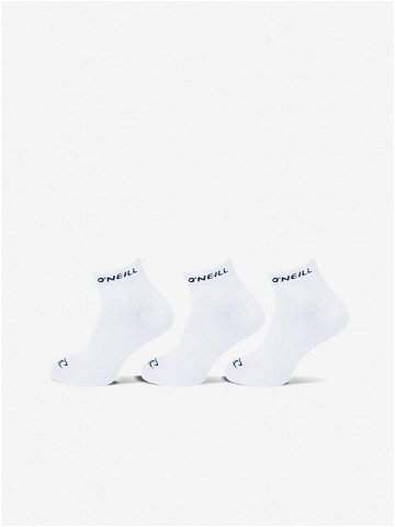 Sada tří párů unisex ponožek v bílé barvě O Neill QUARTER ONEILL