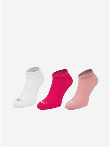 Sada tří párů dámských ponožek v růžové a bílé barvě O Neill SNEAKER 3PK