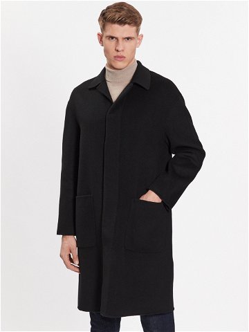 Calvin Klein Vlněný kabát K10K111601 Černá Regular Fit
