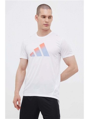 Běžecké tričko adidas Performance Run Icons bílá barva s potiskem