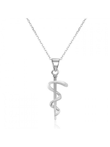 Beneto Stříbrný náhrdelník s přívěskem Aeskulapova hůl AGS1152 47 řetízek přívěsek