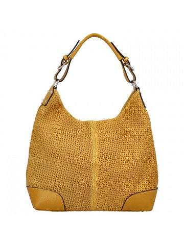 Dámská kožená kabelka tmavě žlutá – ItalY Inpelle Pattern