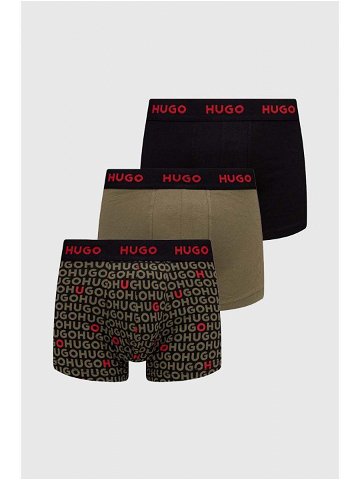 Boxerky HUGO 3-pack pánské červená barva 50480170