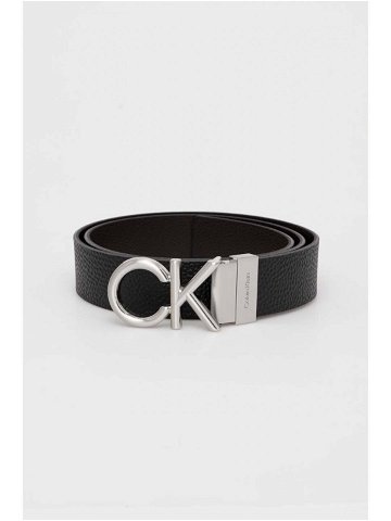 Oboustranný kožený pásek Calvin Klein pánský černá barva K50K510630