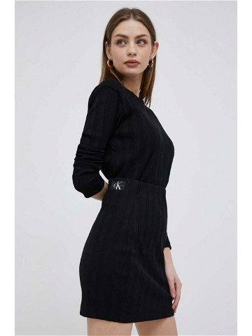 Sukně Calvin Klein Jeans černá barva mini