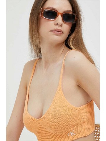 Top Calvin Klein Jeans dámský oranžová barva J20J221345