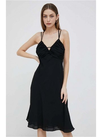 Šaty Lauren Ralph Lauren černá barva midi
