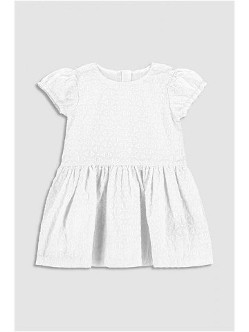 Dětské bavlněné šaty Coccodrillo bílá barva mini