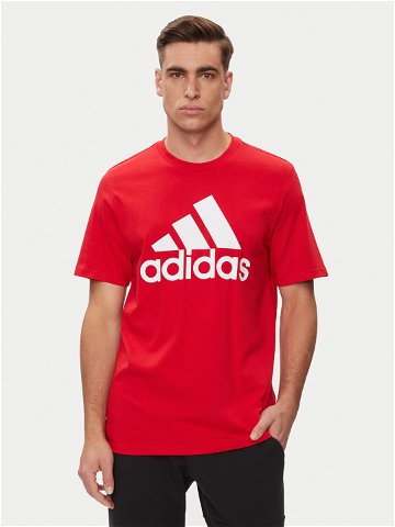 Adidas T-Shirt Essentials Single Jersey Big Logo T-Shirt IC9352 Červená Regular Fit