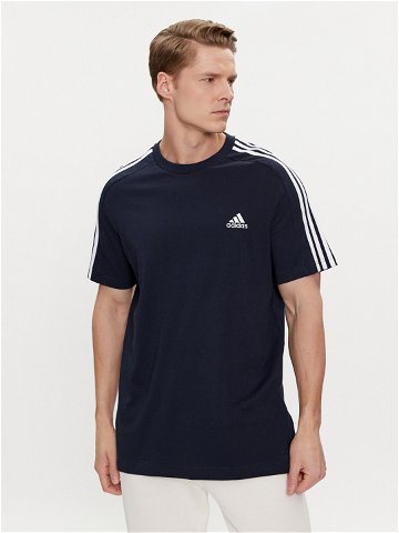 Adidas T-Shirt Essentials Single Jersey 3-Stripes T-Shirt IC9335 Modrá Regular Fit