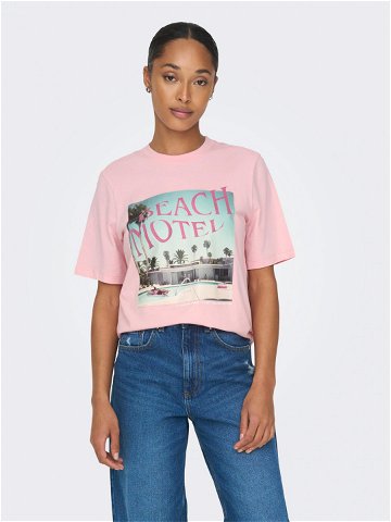 ONLY T-Shirt 15295382 Růžová Regular Fit