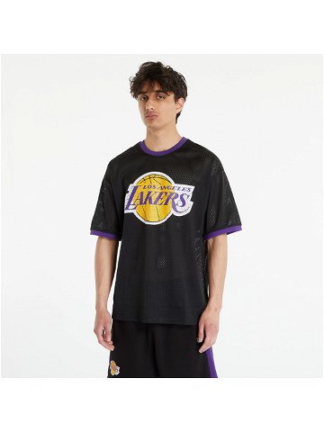 New Era Los Angeles Lakers NBA Team Logo Mesh Oversized T-Shirt Black True Purple