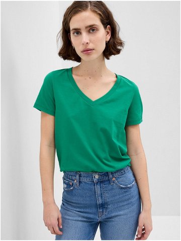 Zelené dámské basic tričko GAP