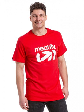 Meatfly pánské tričko Podium Bright Red Červená Velikost XXL