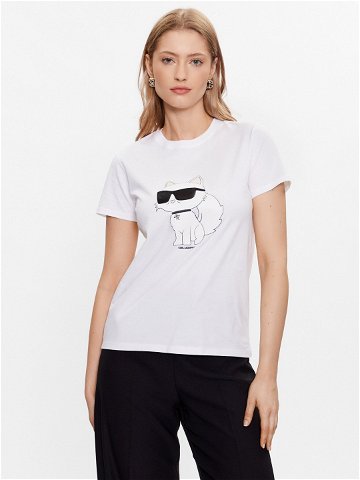 KARL LAGERFELD T-Shirt Ikonik 2 0 Choupette 230W1703 Bílá Regular Fit