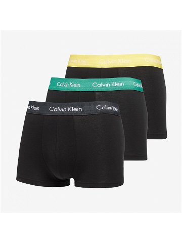 Calvin Klein Cotton Stretch Low Rise Trunk 3 Pack Black Black Heather Yellow Green