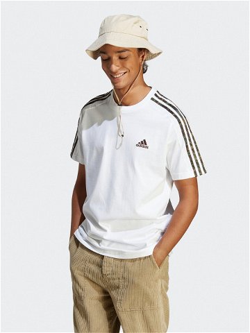 Adidas T-Shirt Essentials Single Jersey 3-Stripes T-Shirt IC9343 Bílá Regular Fit