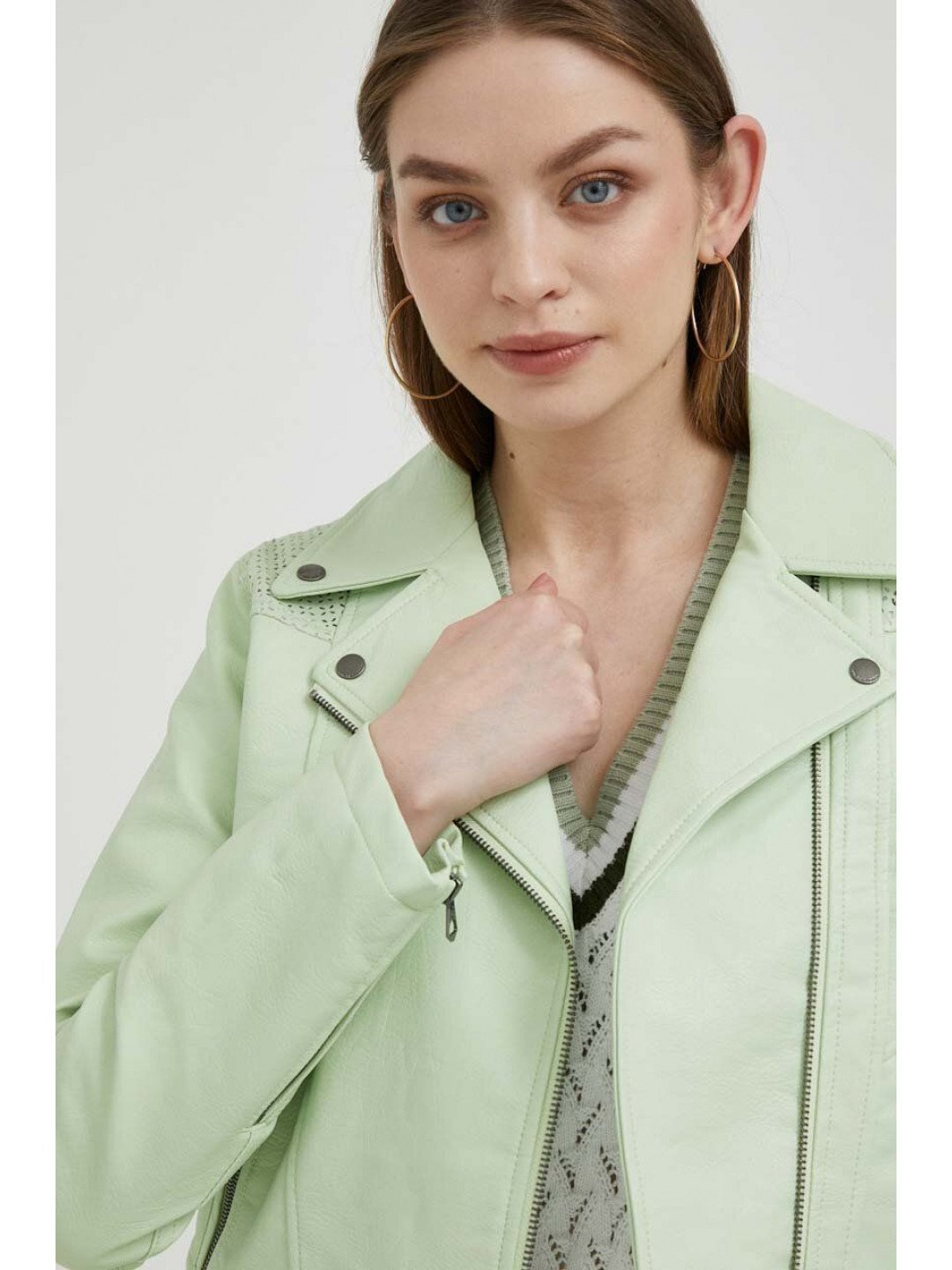 Bunda Pepe Jeans dámská zelená barva přechodná