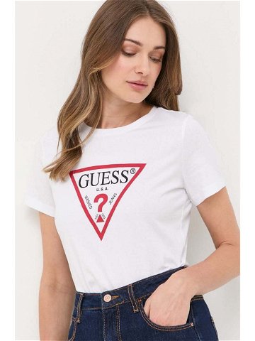 Bavlněné tričko Guess bílá barva W1YI1B I3Z14