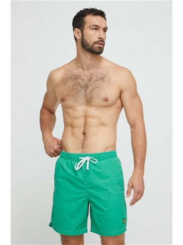 Plavkové šortky Lyle & Scott zelená barva