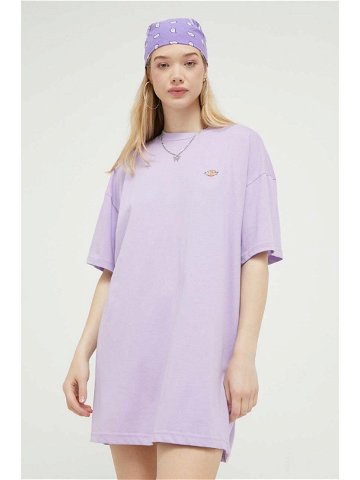 Bavlněné šaty Dickies fialová barva mini oversize