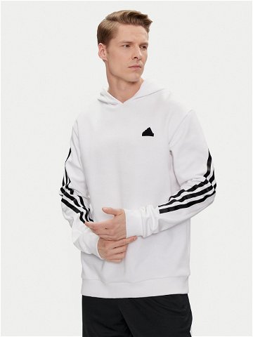 Adidas Mikina Future Icons 3-Stripes Hoodie IC6720 Bílá Regular Fit