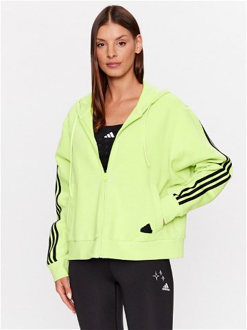 Adidas Mikina Future Icons 3-Stripes Full-Zip Hoodie IL3047 Zelená Loose Fit