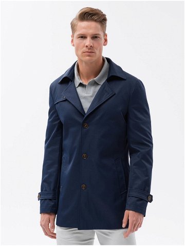 Tmavě modrý pánský kabát Ombre Clothing