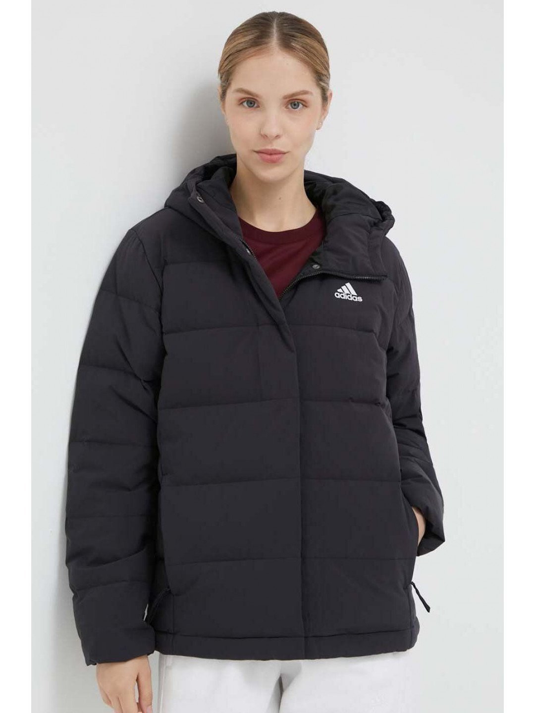 Péřová bunda adidas dámská černá barva zimní