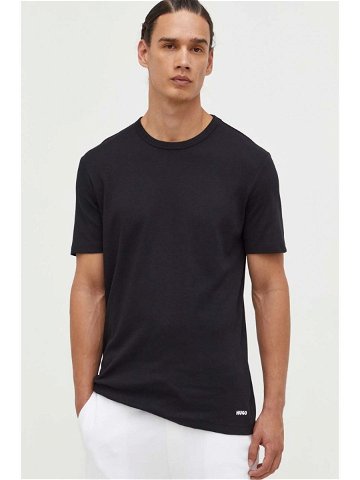 Bavlněné tričko HUGO černá barva 50480434