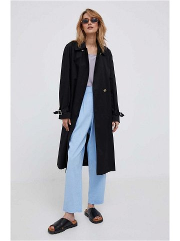 Kabát Calvin Klein dámský černá barva přechodný