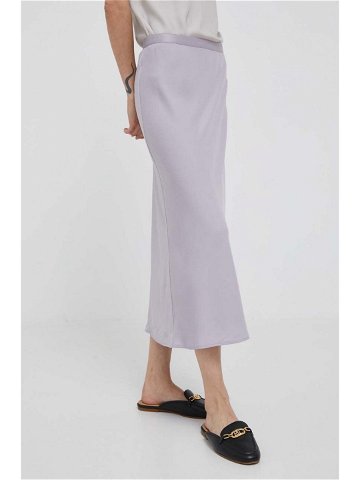 Sukně Calvin Klein fialová barva midi áčková