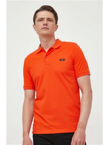 Polo tričko Calvin Klein oranžová barva K10K111196