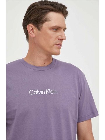 Bavlněné tričko Calvin Klein fialová barva K10K111346