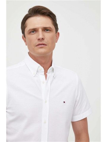 Košile Tommy Hilfiger bílá barva slim s límečkem button-down MW0MW30911