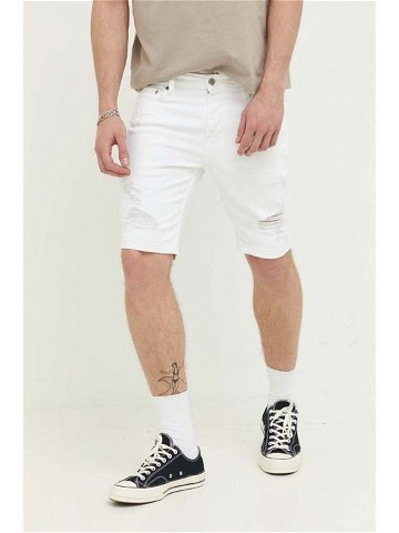 Džínové šortky Hollister Co pánské bílá barva