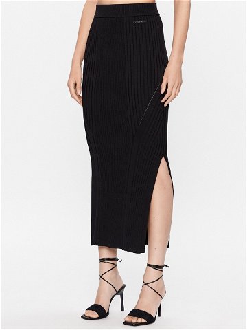 Calvin Klein Midi sukně Iconic K20K205718 Černá Slim Fit