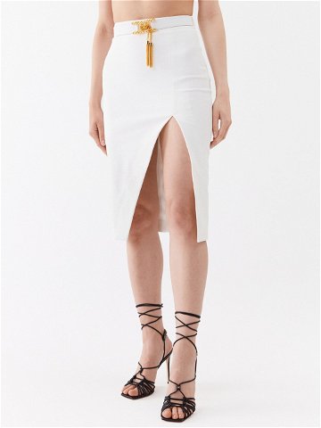 Elisabetta Franchi Pouzdrová sukně GO-027-32E2-V390 Bílá Slim Fit