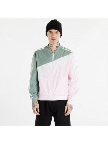 Adidas Swirl Woven Track Jacket Silver Green Clear Pink