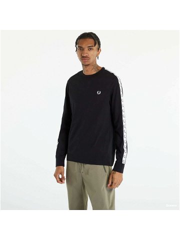 FRED PERRY Taped Long Sleeve T-shirt Black