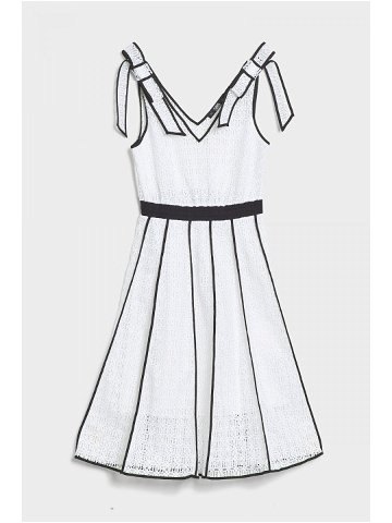 Šaty karl lagerfeld kl embroidered lace dress bílá 42